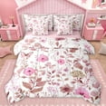 thumbnail image 1 of Manfei Girly Pink Floral Twin Bedding Sets 7-Piece for Kids, Rustic Plant Botanical Bedding Comforter Set, Kawaii Butterfly Reversible Sheet Sets, Microfiber Bedroom Decor, 1 of 8