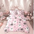 thumbnail image 1 of Manfei Girly Pink Halloween Twin Bedding Sets 7-Piece, Cartoon Kawaii Ghost Candy Bedding Comforter Set, Teens Boys Girls Kids Reversible Sheet Sets, Breathable Home Decor, 1 of 7