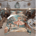 thumbnail image 1 of Manfei Girly Pink Princess Bedding Comforter Set, Christmas Nutcracker Royal Guarder Twin Comforter Sets, Dreamy Fairy Tale Reversible Bedding Set, Ultra Soft Home Decor, 2pcs, 1 of 8