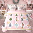 thumbnail image 1 of Manfei Girly Pink Princess Twin Bedding Sets 7-Piece for Kid, Dreamy Xmas Tree Bedding Comforter Set, Cute Nutcracker Guard Reversible Sheet Sets, Ultra Soft Bedroom Decor, 1 of 7