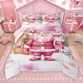 thumbnail image 1 of Manfei Girly Pink Santa Claus Bedding Comforter Set, Watercolor Cartoon Twin Comforter Sets, Kawaii Christmas Theme Reversible Bedding Set, Luxury Bedroom Decor, 2-Piece, 1 of 9