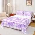 thumbnail image 1 of Manfei Girly Purple Bow-tie Twin Sheet Sets, Kawaii Bow Sheet Set Twin, Princess Style Bed Sheets Set Twin Size, Microfiber Room Decoration, 3pcs, 1 of 7