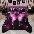 thumbnail image 1 of Homewish Glitter Pink Butterfly Bedding Comforter Set for Teens, Valentines Day Twin Comforter Sets, Modern Fashion Sequin Print Reversible Bedding Set, Breathable Home Decor, 2pcs, 1 of 8