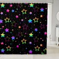 thumbnail image 1 of Manfei Glowing Gradient Stars Shower Curtain 72Wx72L,Sprinkle Print Bathroom Curtain,Black, 1 of 5