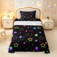 thumbnail image 1 of Manfei Glowing Gradient Stars Twin Sheets,Sprinkle Print Bedding,Black,3-Piece,1 Flat Sheet,1 Fitted Sheet and 1 Pillowcase, 1 of 6