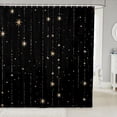 thumbnail image 1 of Manfei Glowing Stars Shower Curtain 72Wx72L,Sprinkle Print Bathroom Curtain,Black Gold, 1 of 5