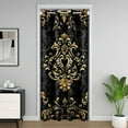 thumbnail image 1 of Manfei Gold Baroque Damask Door Curtain For Doorways 34x80, Hippie Flower Floral Black Out Curtain, Vintage Victorian Door Curtain Hanging Decoration, Breathable Bedroom Decorative, 1 of 5