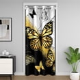 thumbnail image 1 of Manfei Gold Black Butterfly Door Curtain Panel 42x80, Aesthetic Marble Room Divider Curtain, Wild Animal Door Curtain Party Decorations, Microfiber Room Decor, 1 of 5