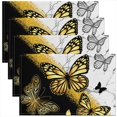 thumbnail image 1 of Manfei Gold Black Butterfly Place Mats Set of 4 for in Door Dinning, Aesthetic Marble Table Place Mats for in Door Dining, Wild Animal Table Mats for Dining Table, Stylish Room Decor, 1 of 4