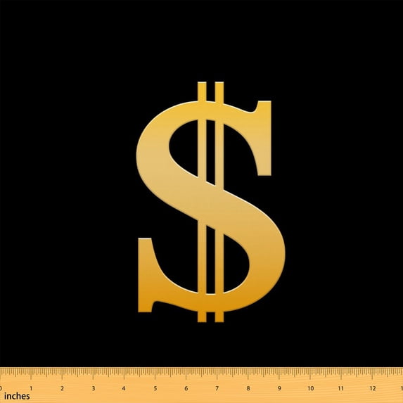 Individual Money. Sign Manfei Gold Dollar Sign Fabric by the Yard 10 Yards, Black Money Home ...