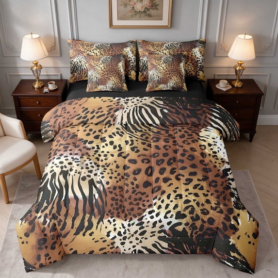 Tiger Blend In Manfei Gold Zebra Leopard Full Size Bedding Sets, Tiger Stripe Blend ...