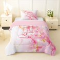 thumbnail image 1 of Manfei Golden Pink Bow Twin Comforter Sets,Girls Personalized Letter A Bedding Set,Pink Reversible,2 Pieces,1 Comforter and 1 Pillowcase, 1 of 7