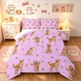thumbnail image 1 of Manfei Golden Retriever Queen Comforter Set, Dog Paw Print Comforter Sets Queen, Light Pink Gold, Reversible, 3pcs, 1 Comforter and 2 Pillowcases, 1 of 7