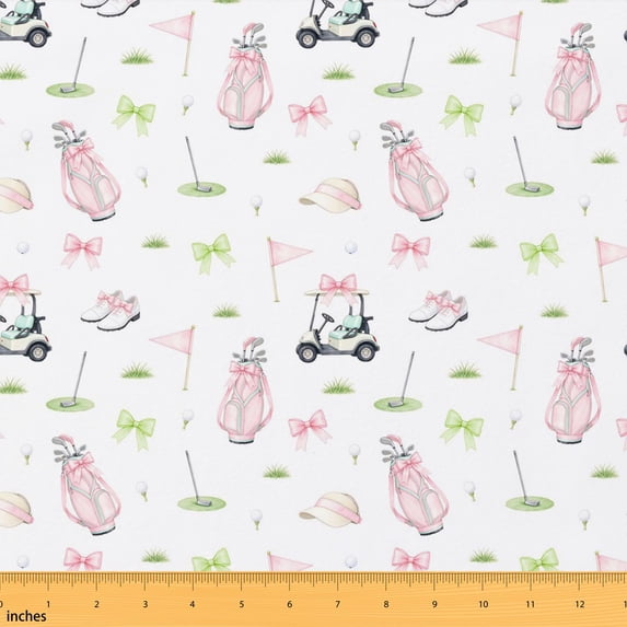 Manfei Golf Club Fabric by the Yard 3 Yards, Pink Bow Room Decor Fabric ...