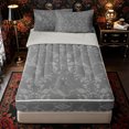 thumbnail image 1 of Manfei Gothic Damask Ghost Zipper Full Size Comforter Sets with Fitted Sheet and 2 Pillowcases, Happy Halloween Zipper Bedding Set, Gray,Grey Reversible,4-Piece, 1 of 6