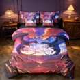 thumbnail image 1 of Manfei Gothic Dark Dragon Animals 7-Piece Twin Bedding,Vintage Bedding Comforter Set,Red Pink,Black Reversible, 1 of 6