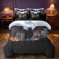 thumbnail image 1 of Manfei Gothic Dark Dragon Animals 7-Piece Twin Bedding,Vintage Cloud Bedding Comforter Set,Blue Black,Black Reversible, 1 of 6