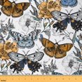 thumbnail image 1 of Manfei Gothic Death Moth Butterfly Fabric by the Yard (2 Yards), Vintage Flower Decorative Fabric by the Yard, Boho Animal Wildlife DIY Fabric, 1 of 6