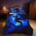 thumbnail image 1 of Manfei Gothic Dragon Animals Queen Comforter Set,Vintage Cloud Stars Comforter Sets Queen,Navy Blue,Black Reversible,3-Piece,1 Comforter and 2 Pillowcases, 1 of 7
