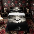 thumbnail image 1 of Manfei Gothic Ghost Twin Sheets 3pcs, Boho Aztec Happy Halloween Bedding, Black White Gray,1 Fitted Sheet, 1 Flat Sheet and 1 Pillowcase, 1 of 5