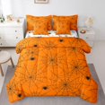 thumbnail image 1 of Manfei Gothic Halloween 7pcs Queen Bedding,Black Spider Web Bedding Comforter Set Queen,Halloween Reversible, 1 of 7