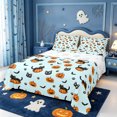 thumbnail image 1 of Manfei Gothic Halloween Queen Sheets,Cute Halloween Theme Kitten Queen Sheet Sets,4 Pieces,1 Flat Sheet,1 Fitted Sheet and 2 Pillowcases, 1 of 6