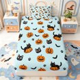 thumbnail image 1 of Manfei Gothic Halloween Twin Fitted Sheet,Cute Halloween Theme Kitten Bedding,2pcs,1 Fitted Sheet and 1 Pillowcase, 1 of 6