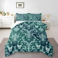 thumbnail image 1 of Manfei Gothic Skull 3 Pieces Queen Comforter Set for Teens Female Men,Gradient Green Ultra Soft Bedding Sets,Boho Damask Bedding Comforter Set,Ultra Soft Home Decor,Reversible, 1 of 8