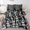 thumbnail image 1 of Manfei Gothic Skull 7pcs Bedding Comforter Set,Funny Halloween Skeleton Queen Bedding Sets,White Black Queen Sheet Sets For Boys,Microfiber Bedroom Decor Reversible, 1 of 8