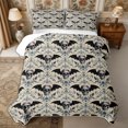 thumbnail image 1 of Manfei Gothic Skull Bats Quilt Full 3-Piece,Boho Damask Full Bedspread Sets,1 Coverlet and 2 Pillowcases, 1 of 7