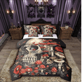 thumbnail image 1 of Manfei Gothic Skull Bedding Sets Twin Size,Happy Halloween Comforter Sets with Sheets,Floral Mushroom Bed in a Bag Twin size,Breathable Teenagers Bedroom Decor,Reversible,7-Piece, 1 of 6