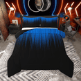 thumbnail image 1 of Manfei Gradient Blue Queen Comforter Set 3 Pieces, Geometric Neon Lights Bedding Sets, Modern Abstract Black Bedding Comforter Set, Ultra Soft Home Decor, 1 of 8