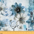 thumbnail image 1 of Manfei Gradient Floral Sewing & Crafting Fabric (1 Yard) for Girls, Blue Flower Home Decor Fabric by the Yard, Modern Oil Painting Fabric by the Yard, 1 of 6