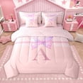 thumbnail image 1 of Manfei Gradient Flying Butterfly 7-Piece Twin Bedding Sets for Children Kids Teens,Letter Monogrammed Initial A Bedding Comforter Set,Bling Glitter Breathable Sheet Sets,Ultra Soft Home Decor, 1 of 8