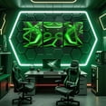 thumbnail image 1 of Manfei Gradient Gamepad Canvas Wall Art for Living Room, Gaming Gamer Wall Hanging Decor for Bedroom, Green Black Wall Decor for Bathroom, Stylish Bedroom Decor, 1 of 6