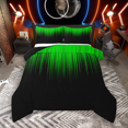 thumbnail image 1 of Manfei Gradient Green Full Size Comforter Sets 3-Piece, Geometric Neon Lights Bedding Comforter Set, Modern Abstract Black Bedding Sets, Luxury Bedroom Decor, 1 of 8