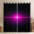 thumbnail image 1 of Manfei Gradient Horizontal Line Blackout Curtains, Glowing Neon Light Curtains Pack of 2 (42x84 Each), Purple and Black, 1 of 6