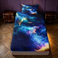 thumbnail image 1 of Manfei Gradient Multicolor Nebula Fitted Sheet Full,Celestial Deep Space Bed Set,3 Pieces, 1 of 6