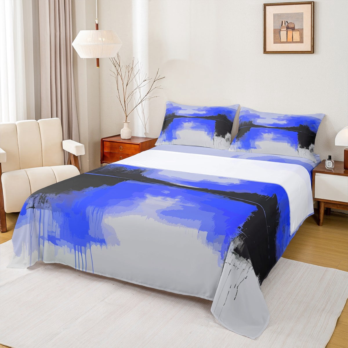 Abstract Sheet Set Manfei Gradient Ombre 4-Piece Full Size Sheets,Abstract Artwork Bed ...