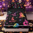 thumbnail image 1 of Manfei Gradient Pumpkin Witch Hat Zipper Full Size Comforter Sets with Fitted Sheet and 2 Pillowcases, Halloween Ghost Spider Bat Zipper Bedding Set, Pink Blue Yellow,Black Reversible,4 Pieces, 1 of 6