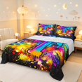 thumbnail image 1 of Manfei Graffiti Art Style Bed Sheets,Gradient Monogrammed T Full Size Sheets,Black,4pcs,1 Flat Sheet,1 Fitted Sheet and 2 Pillowcases, 1 of 6