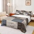 thumbnail image 1 of Manfei Graffiti Geometric Check Full Size Sheets,Retro Patchwork Buffalo Bed Sheets,Brown Gray Blue Sheet Sets For Adults,Luxury Bedroom Decor,4 Pieces, 1 of 7