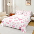 thumbnail image 1 of Manfei Graffiti Heart Print Twin Sheet Sets,Cartoon Pattern Twin Fitted Sheet,White Pink Ombre Flat Sheet For Princess,Ultra Soft Home Decor,3 Pieces, 1 of 7