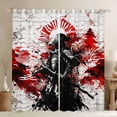 thumbnail image 1 of Manfei Graffiti Samurai Black Out Curtains for Boys Men, Red Wave Curtains Pack of 2 (42x63 Each), Black Red White, 1 of 6