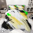 thumbnail image 1 of Manfei Graffiti Strieps Lines Bedding Comforter Set,Modern Graffiti Artwork Twin Comforter Sets,Yellow White Green Bedding Set For Men Women,Ultra Soft Home Decor Reversible,2 Pieces, 1 of 8