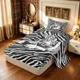 thumbnail image 1 of Manfei Graffiti Tiger Twin Sheets, Abstract Zebra Print Bedding, White Gray, 3pcs, 1 Flat Sheet, 1 Fitted Sheet and 1 Pillowcase, 1 of 6