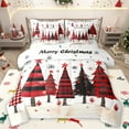 thumbnail image 1 of Manfei Graffiti Xmas Tree 7pcs Bedding Comforter Set,Merry Christmas Queen Bedding Sets,Red Black Ink Queen Sheet Sets For Girl Kids,Ultra Soft Home Decor Reversible, 1 of 8