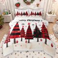 thumbnail image 1 of Manfei Graffiti Xmas Tree Queen Comforter Set,Merry Christmas Bedding Sets,Red Black Ink Bedding Comforter Set For Girl Kids,Ultra Soft Home Decor Reversible,3-Piece, 1 of 8