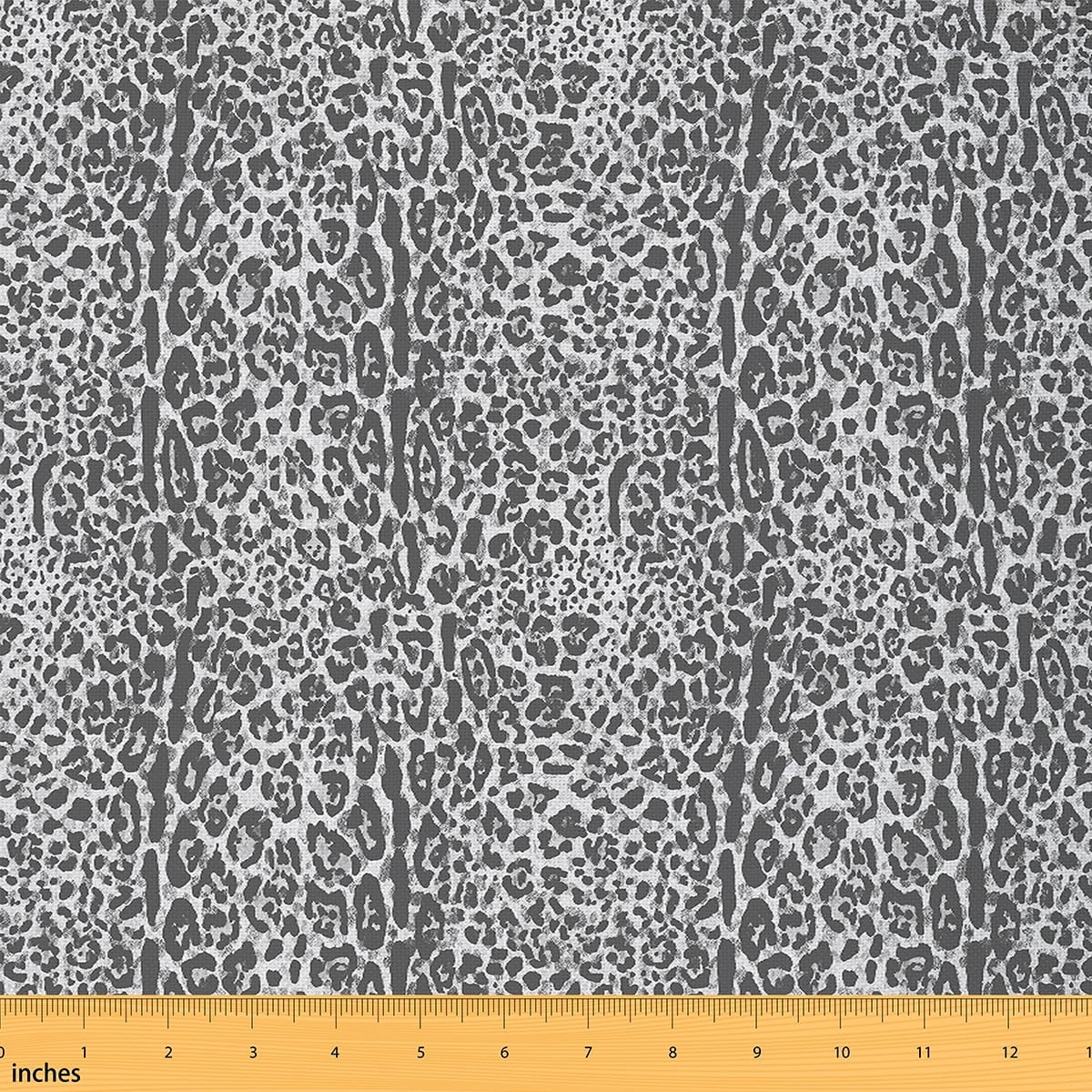 Manfei Gray Animal Print Fabric by the Yard (3 Yards), Leopard Cheetah Decorative Fabric by the Yard, Wildlife Theme DIY Fabric
