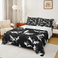 thumbnail image 1 of Manfei Gray Bat Queen Sheet Set,Trick Or Treat,Spooky Halloween,4-Piece Microfiber, 1 of 7